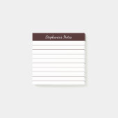 Post-it® Notes de script élégant lignées marron (Devant)