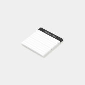 Post-it® Notes de script élégant noir gris ligné (Incliné)