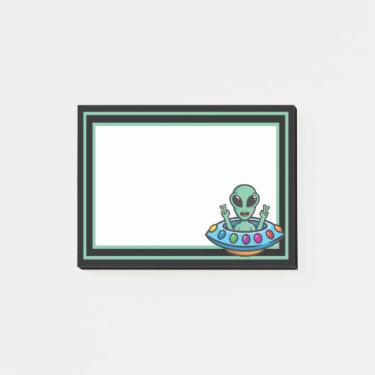 Post-It Notes de soucoupe volante d'extraterrestre (Devant)