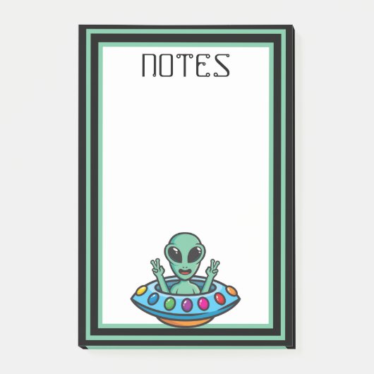 Post-It Notes de soucoupe volante d'extraterrestre (Devant)