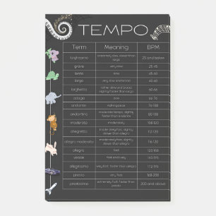 Post-it notes de tempo de musique