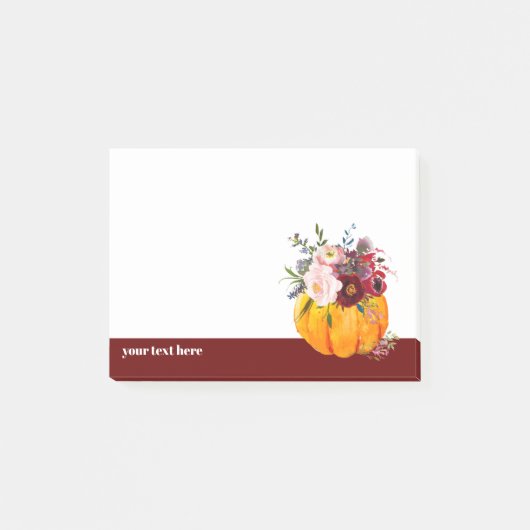 Post-it® notes de tombée, florales, citrouille (Devant)