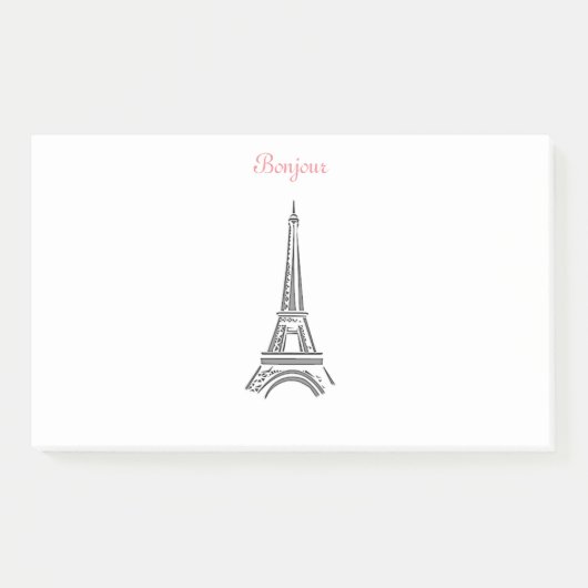 Post-it® Notes de Tour Eiffel de Bonjour Paris (Devant)