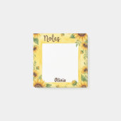 Post-it® Notes de tournesol personnalisées Bloc-notes flora (Devant)