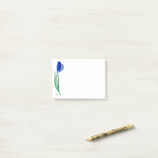 Post-it® Notes de tulipe bleue (Sur un bureau)