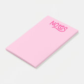 Post-it® Notes de typographie à l'écriture rose (Incliné)