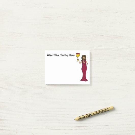 Post-it® Notes d'échantillon de diva de vin (Sur un bureau)