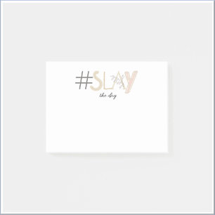 Post-it® Notes décoratives blanc & beige SLAY the Day Notes