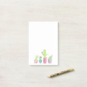 Post-it® Notes des Plantes de cactus pointus en aquarelle (Sur un bureau)