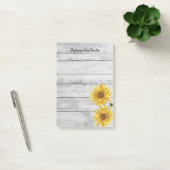 Post-it® Notes des tournesols rustiques en bois blanc (Bureau)