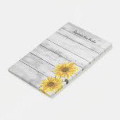 Post-it® Notes des tournesols rustiques en bois blanc (Incliné)