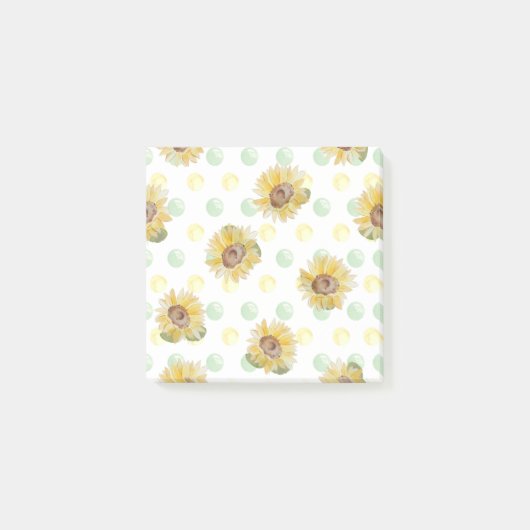 Post-it® Notes d'étiquette à points de polka de tournesol (Devant)