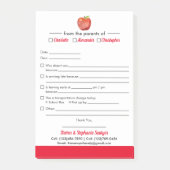 Post-it® Notes d'excuses de l'élève pour le Bloc-notes post (Devant)