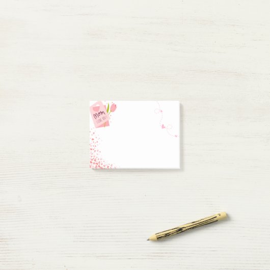 Post-it® notes d'idée cadeau de maman imprimable (Sur un bureau)