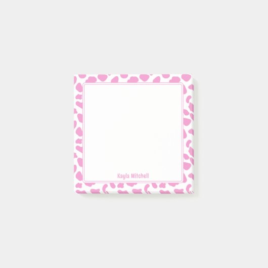 Post-it® Notes d'impression mignonnes de vache rose et blan (Devant)
