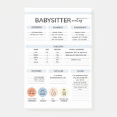 Post-it® Notes d'information sur la Babysitter (Devant)