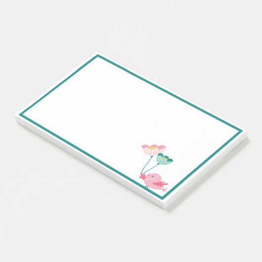 Post-it® Notes d'oiseaux et de fleurs (Incliné)