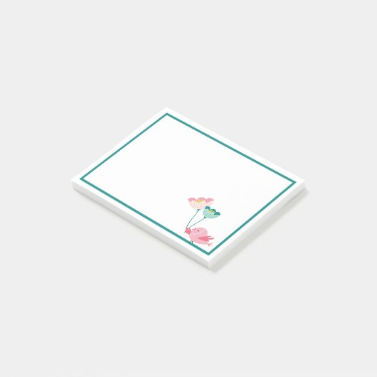 Post-it® Notes d'oiseaux et de fleurs (Incliné)