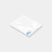 Post-it® Notes d'oiseaux et de fleurs bleus (Incliné)