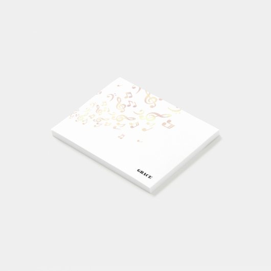 Post-it® Notes d'or de musique (Incliné)