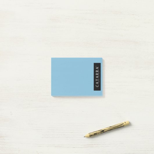 Post-it® Notes - droite noire de logo (Sur un bureau)