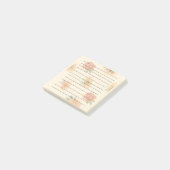 Post-it® Notes du billet Floral rouge orange lin (Incliné)