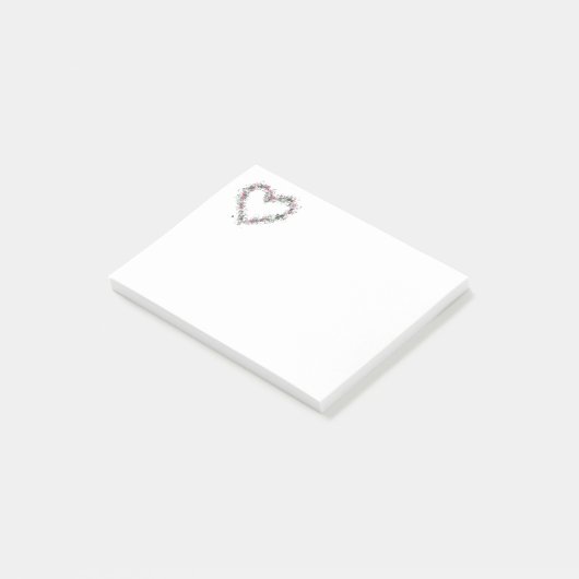 Post-it® Notes du fleur sauvage Heart Post-It (Incliné)
