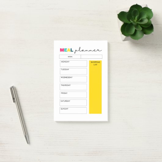 Post-it® Notes du journal du planificateur de repas (Bureau)