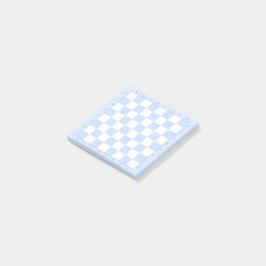 Post-it® Notes du modèle du jeu d'échecs Blue Pastel (Incliné)