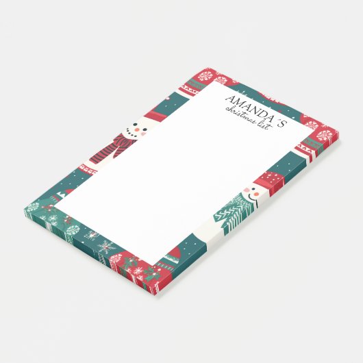 Post-it® Notes du motif de Noël (Incliné)