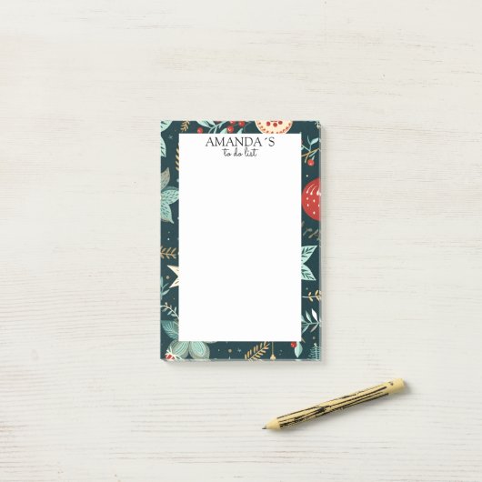 Post-it® Notes du motif de noël, hiver spécifique au client (Sur un bureau)