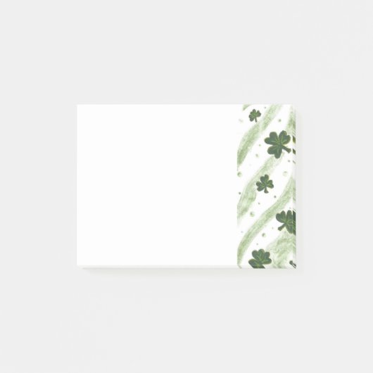 Post-it® Notes du motif shamrock vert et blanc (Devant)