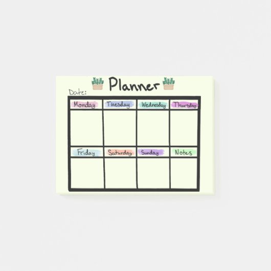 Post-it® Notes du planificateur hebdomadaire (Devant)