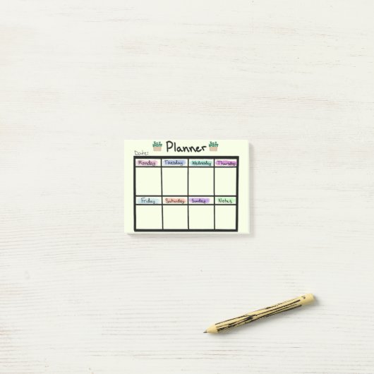 Post-it® Notes du planificateur hebdomadaire (Sur un bureau)