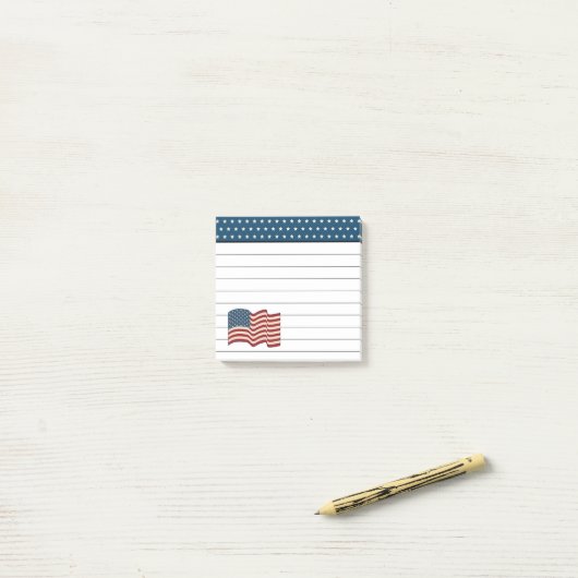 Post-it® Notes du poste de drapeau des États-Unis (Sur un bureau)