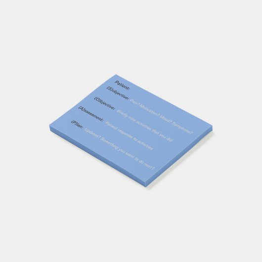 Post-it® Notes du SOAP pour les étudiants en thérapie (Incliné)