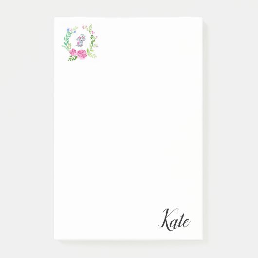 Post-it Notes Éléphant Floral (Devant)