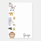 Post-it Notes Éléphant Tigre Singe (Devant)