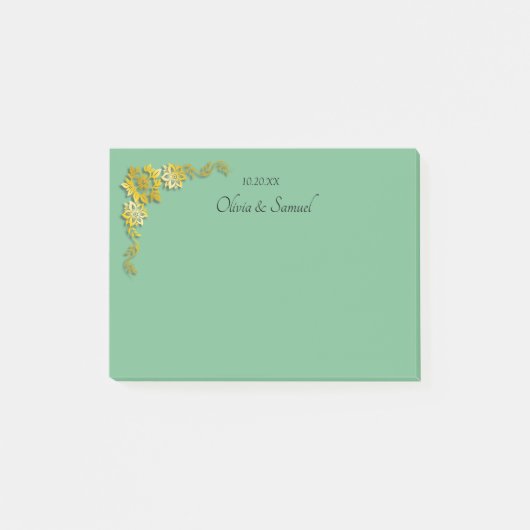 Post-It Notes Emerald Green & Gold (Devant)