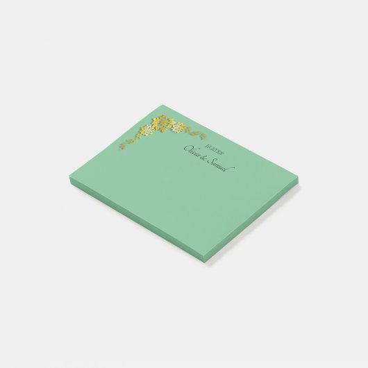 Post-It Notes Emerald Green & Gold (Incliné)