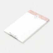 Post-it® Notes en marbre or Rose Monogramme (Incliné)