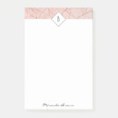 Post-it® Notes en marbre or Rose Monogramme (Devant)