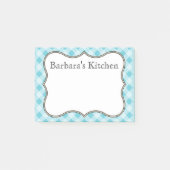 Post-it® Notes En vichy personnalisées en bleu (Devant)