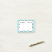 Post-it® Notes En vichy personnalisées en bleu (Sur un bureau)