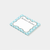 Post-it® Notes En vichy personnalisées en bleu (Incliné)