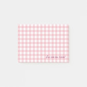 Post-it® notes en vichy rose (Devant)