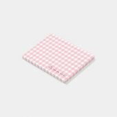 Post-it® notes en vichy rose (Incliné)
