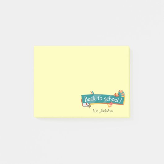 Post-it® Notes Enseignant Retour à l'école (Devant)