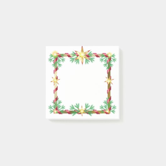 Post-it® Notes Fêtes Étoile d'Or Couronne de Noël (Devant)