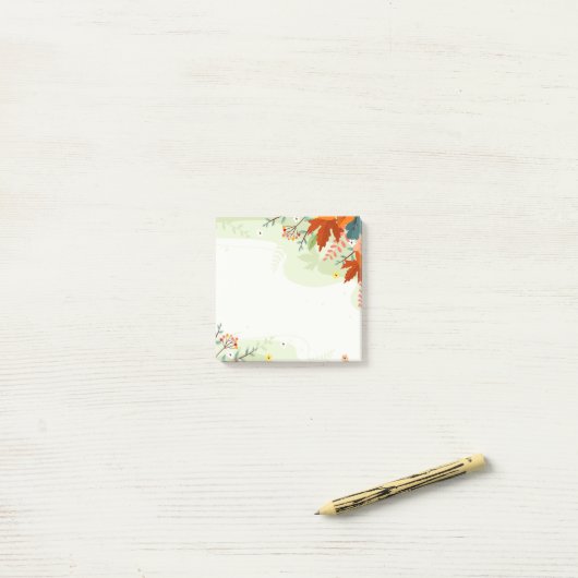 Post-it® Notes Feuilles des couleurs d'automne (Sur un bureau)